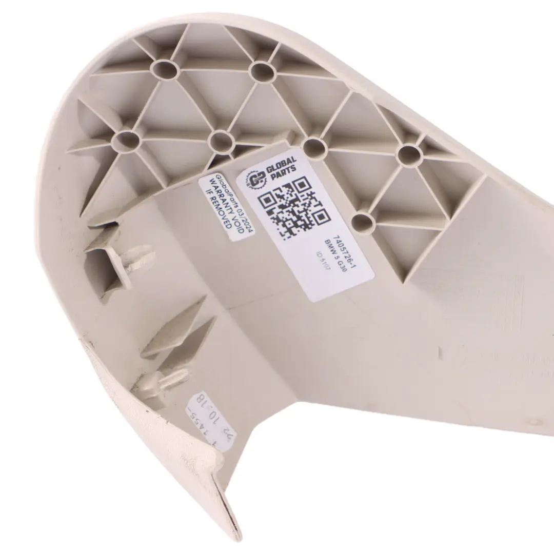 Siège avant Panneau latéral extérieur droit Elfenbein White pour BMW G30 G12 à propos du numéro de pièce 7405726 BMW G30 G12 Siège avant Panneau latéral extérieur droit Elfenbein White - SKU 7405726-1 - Numéro de pièce 7405726