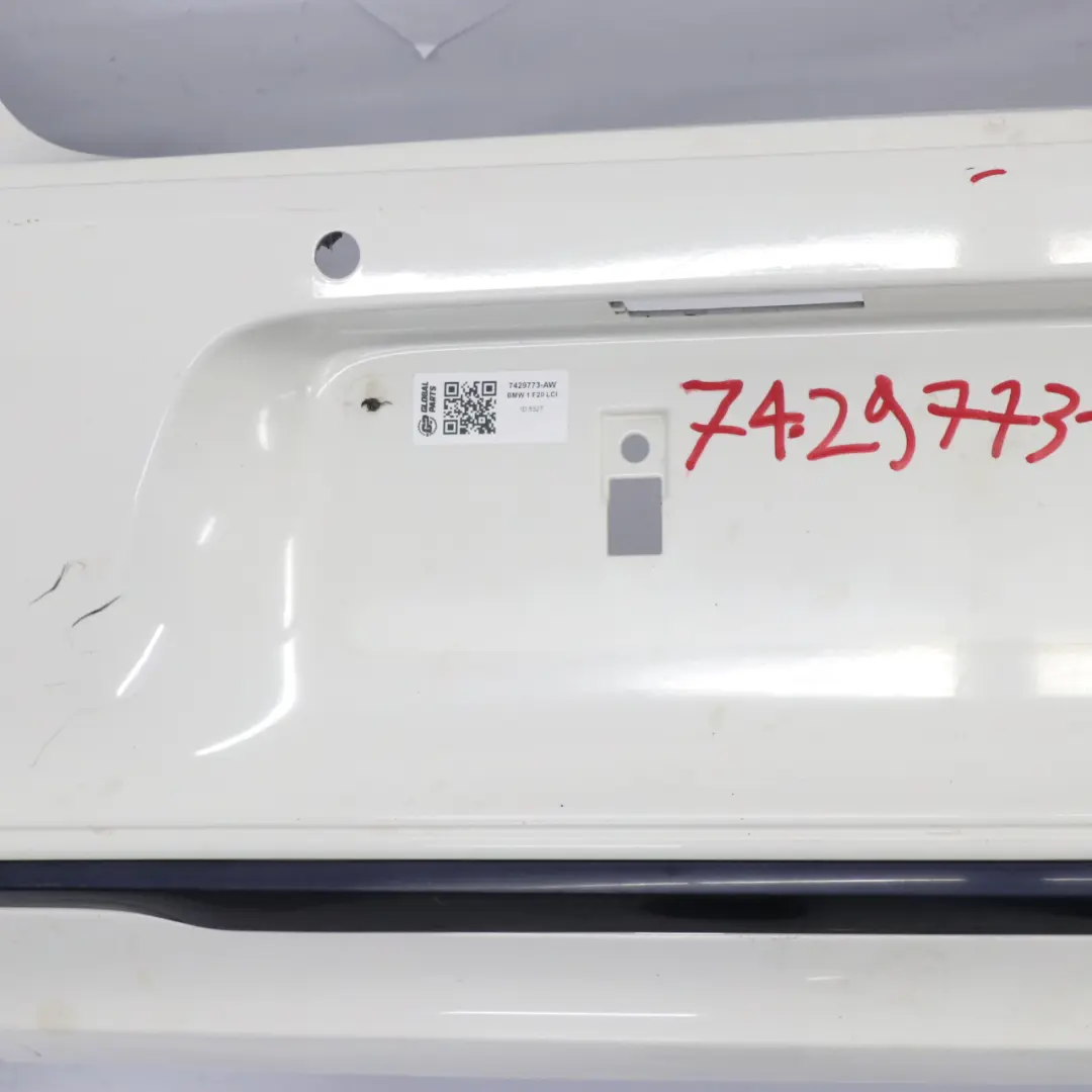 BMW F20 LCI Rear Bumper Trim Panel PDC F21 Alpinweiss Alpine White - 300 - SKU 7429773-AW - Part number 7429773