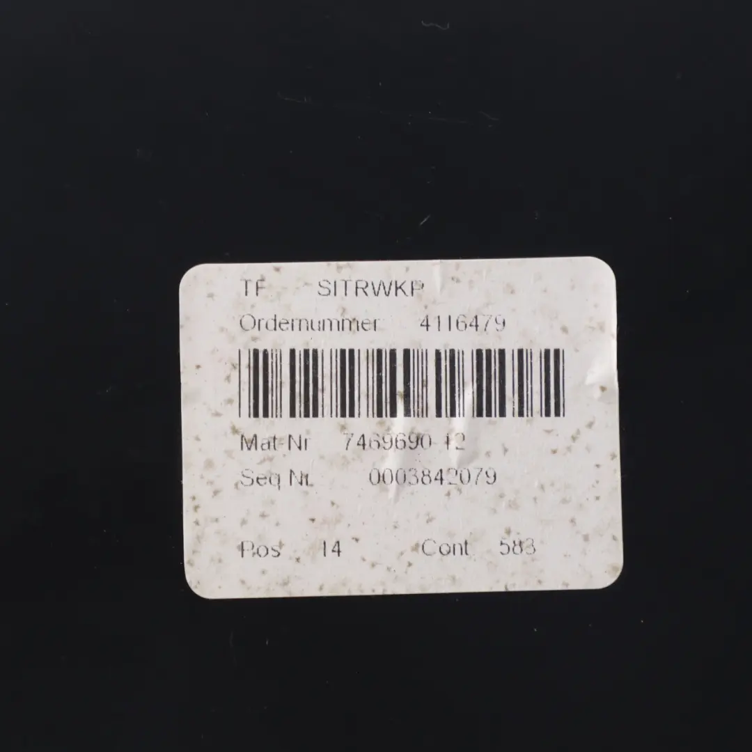  Panel de Asiento BMW G20 G21 Respaldo Asiento Delantero Trasero Cubierta Negro - SKU 7469690 - Número de pieza 7469690