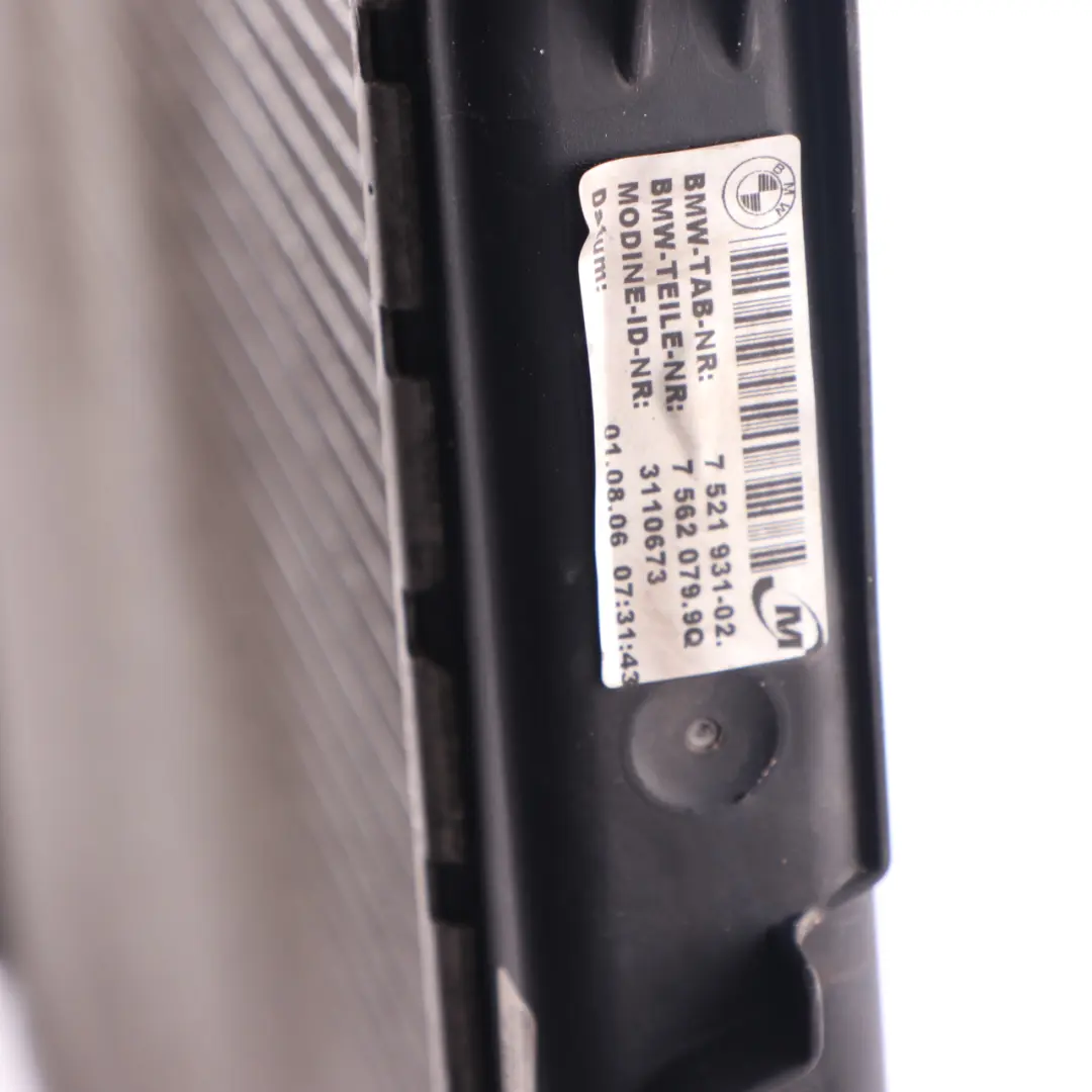 BMW E87 E90 Refrigeración Radiador Motor Gasolina N52 N53 Refrigerante - SKU 7521931 - Número de pieza 7562079