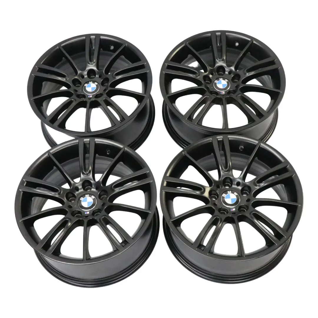 Complete Set 4x Black Wheel Rim 18" M Spider Spoke 193 BMW E90 E91 E92 E93 - SKU 8036933/8036934-3 - Part number 8036933/8036934