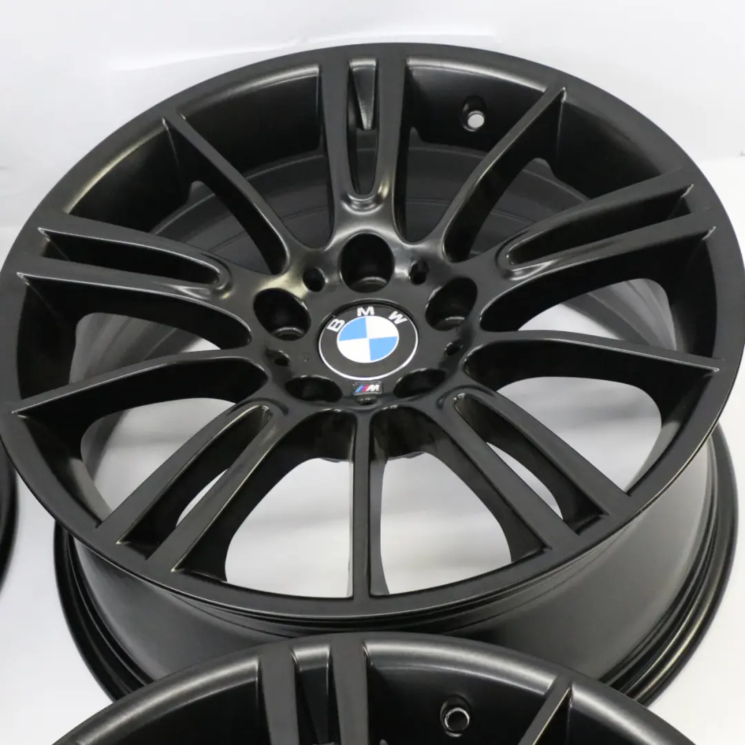 Complete Set 4x Black Wheel Rim 18" M Spider Spoke 193 BMW E90 E91 E92 E93 - SKU 8036933/8036934-3 - Part number 8036933/8036934
