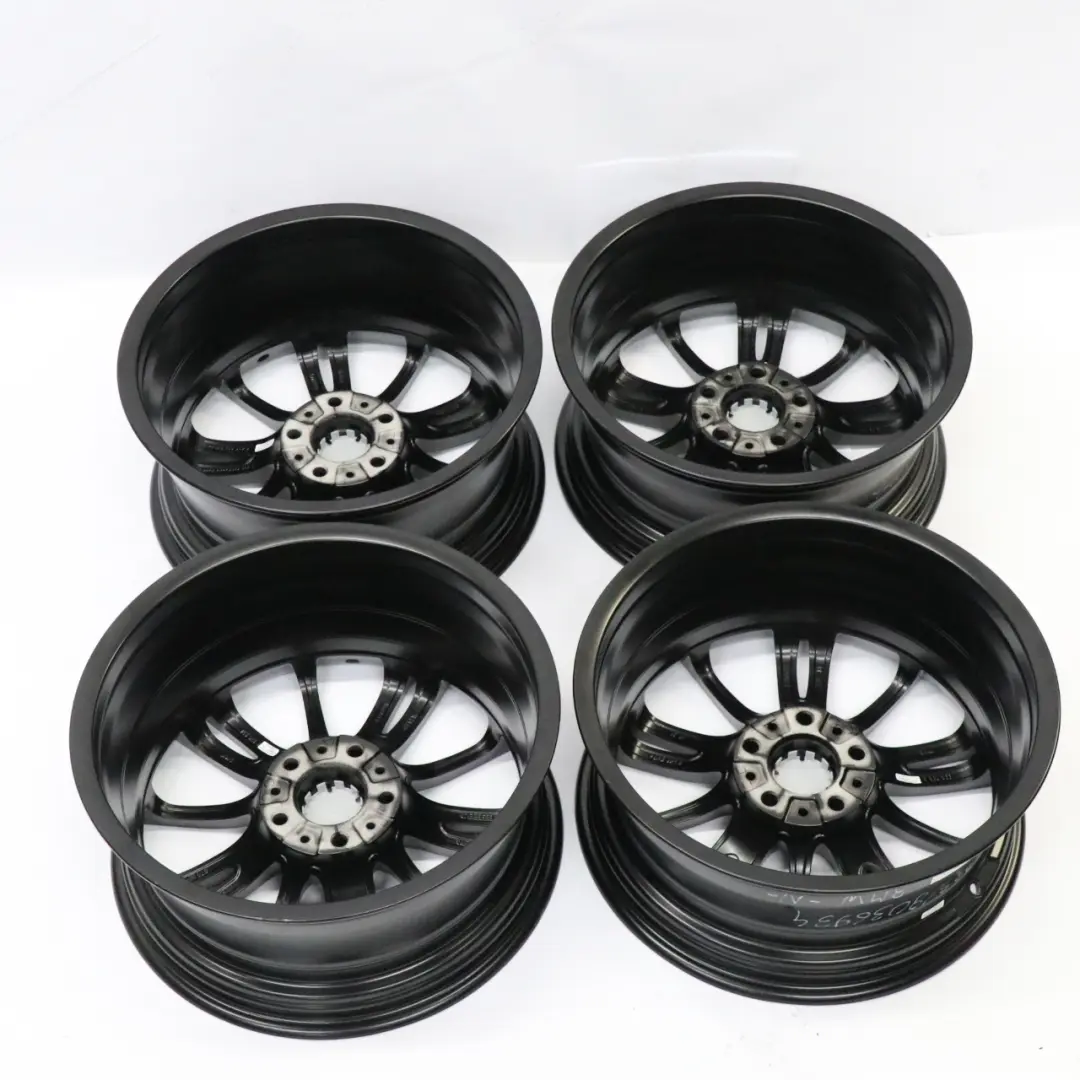 Complete Set 4x Black Wheel Rim 18" M Spider Spoke 193 BMW E90 E91 E92 E93 - SKU 8036933/8036934-3 - Part number 8036933/8036934