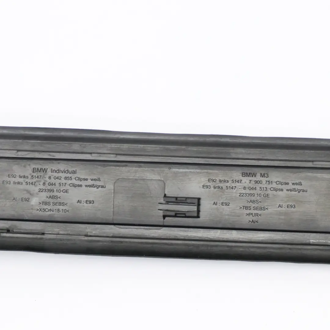 Bande de seuil de porte avant gauche 7900751 pour BMW E92 E93 M3 à propos du numéro de pièce 8046475 BMW E92 E93 M3 Bande de seuil de porte avant gauche 7900751 - SKU 8046475-1 - Numéro de pièce 8046475