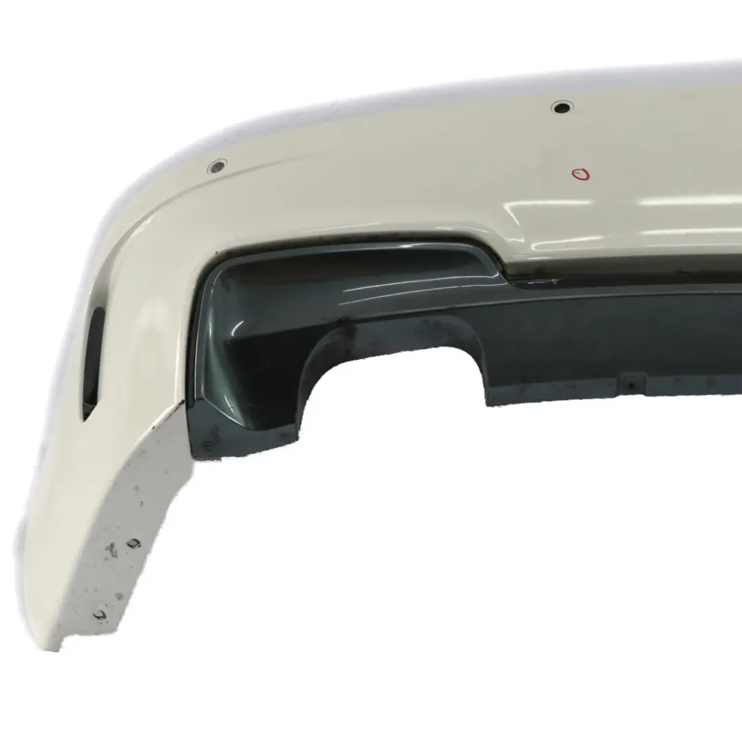 Bumper M Sport Look Coupe Trim Panel Alpinweiss White - 300 TAIWAN to BMW E82 Rear with Part number 8053878 BMW E82 Rear Bumper M Sport Look Coupe Trim Panel Alpinweiss White - 300 TAIWAN - SKU 8053878-AW - Part number 8053878