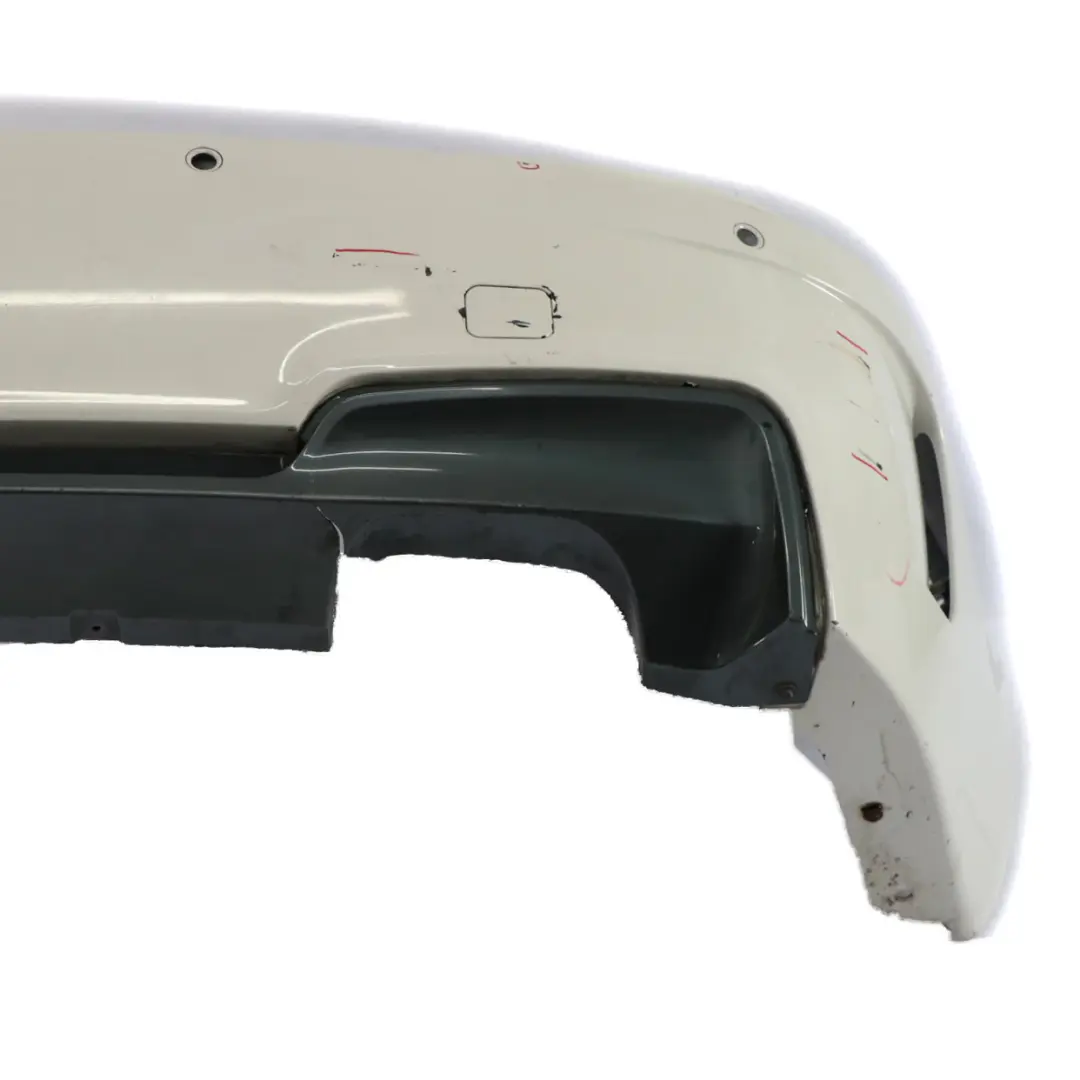 Bumper M Sport Look Coupe Trim Panel Alpinweiss White - 300 TAIWAN to BMW E82 Rear with Part number 8053878 BMW E82 Rear Bumper M Sport Look Coupe Trim Panel Alpinweiss White - 300 TAIWAN - SKU 8053878-AW - Part number 8053878
