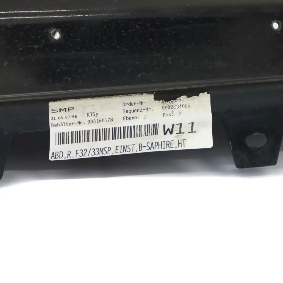 Jupe latérale Bande de seuil M Sport Droite Black Sapphire - 475 pour BMW F32 F33 à propos du numéro de pièce 8060848 BMW F32 F33 Jupe latérale Bande de seuil M Sport Droite Black Sapphire - 475 - SKU 8060848-BS1 - Numéro de pièce 8060848