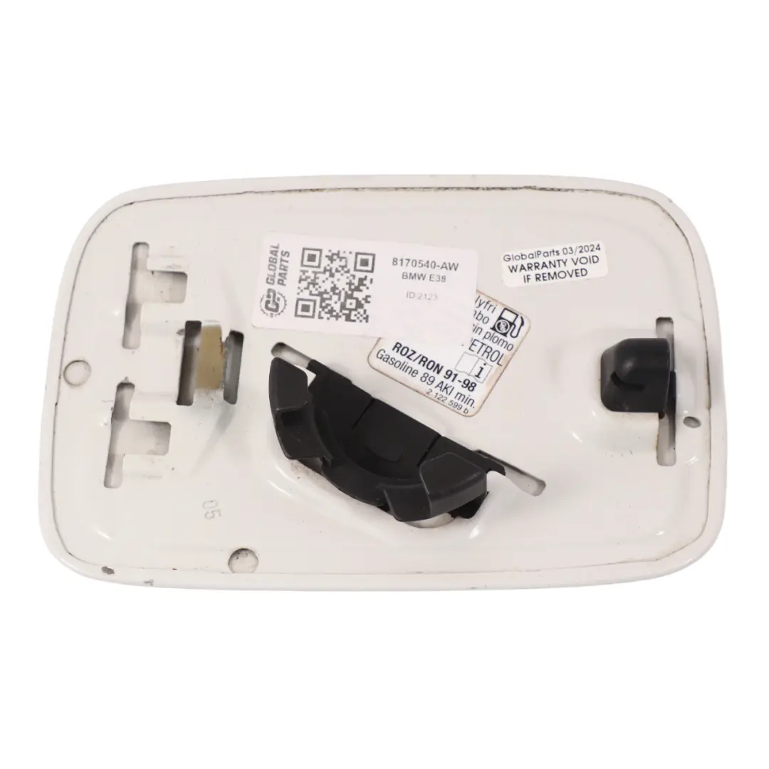 BMW E38 Fuel Fill In Flap Filler Cover Cap Alpinweiss Alpine White 3 - 300 - SKU 8170540-AW - Part number 8170540