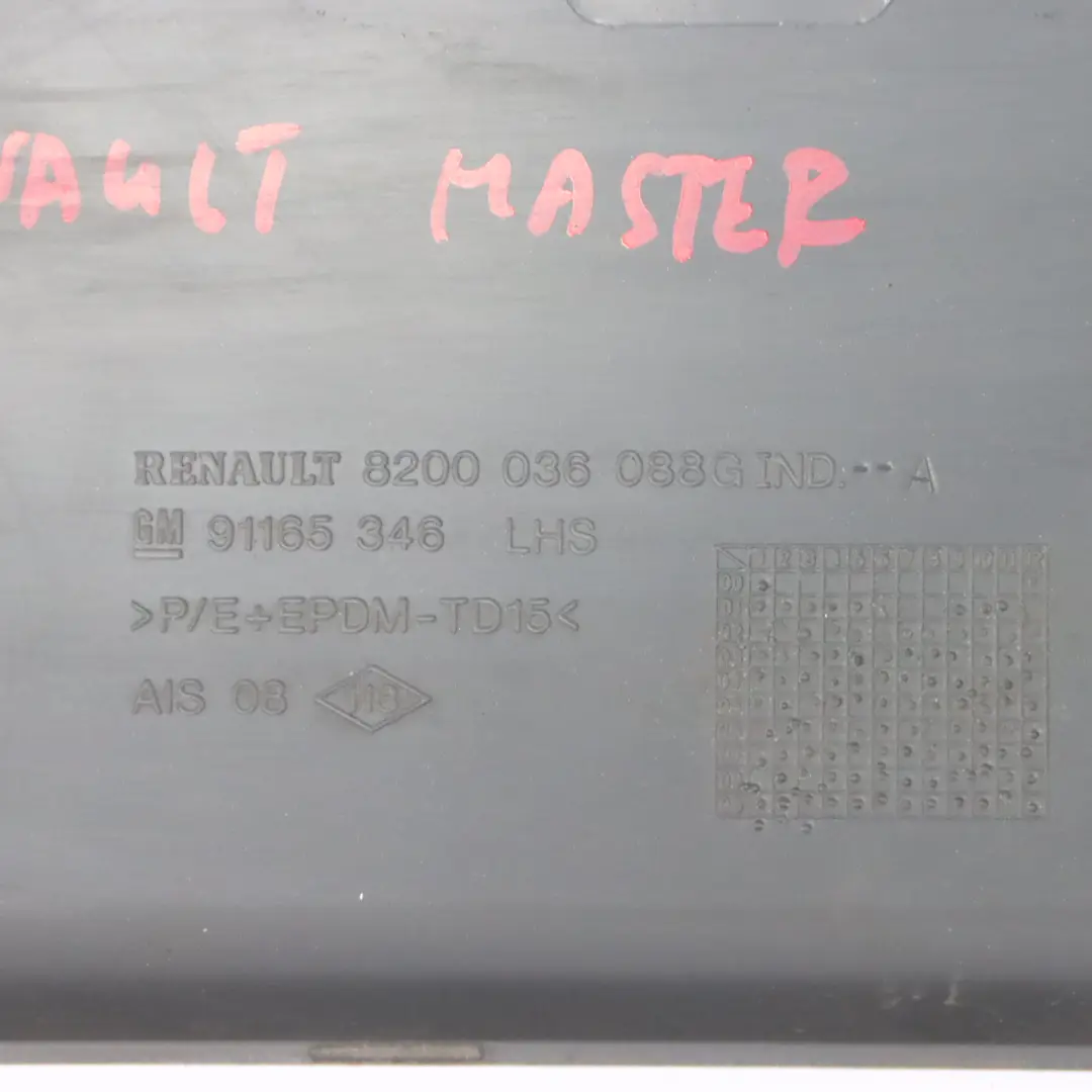 Moldura de panel de puerta delantero izquierdo para Vivaro Renault Trafic con número de pieza 8200036088 Vivaro Renault Trafic Moldura de panel de puerta delantero izquierdo - SKU 8200036088 - Número de pieza 8200036088