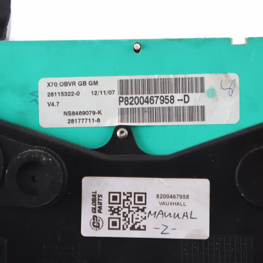 Vauxhall Movano Diesel Speedometer Instrument Cluster Manual - SKU 8200467958 - Part number 8200467958