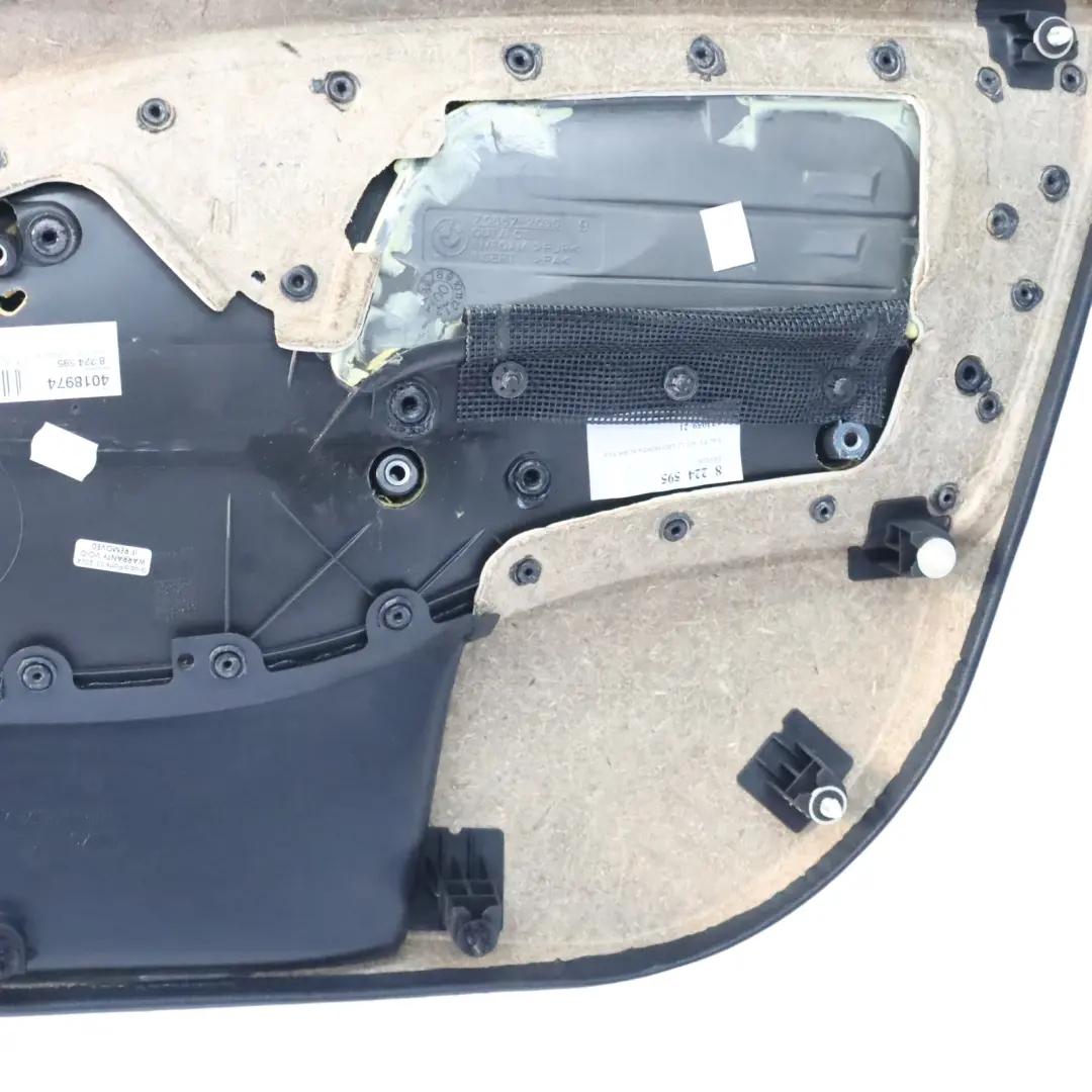 BMW E46 Saloon Touring Front Left N/S Trim Panel Door Card Leather Black - SKU 8224595 - Part number 8224595