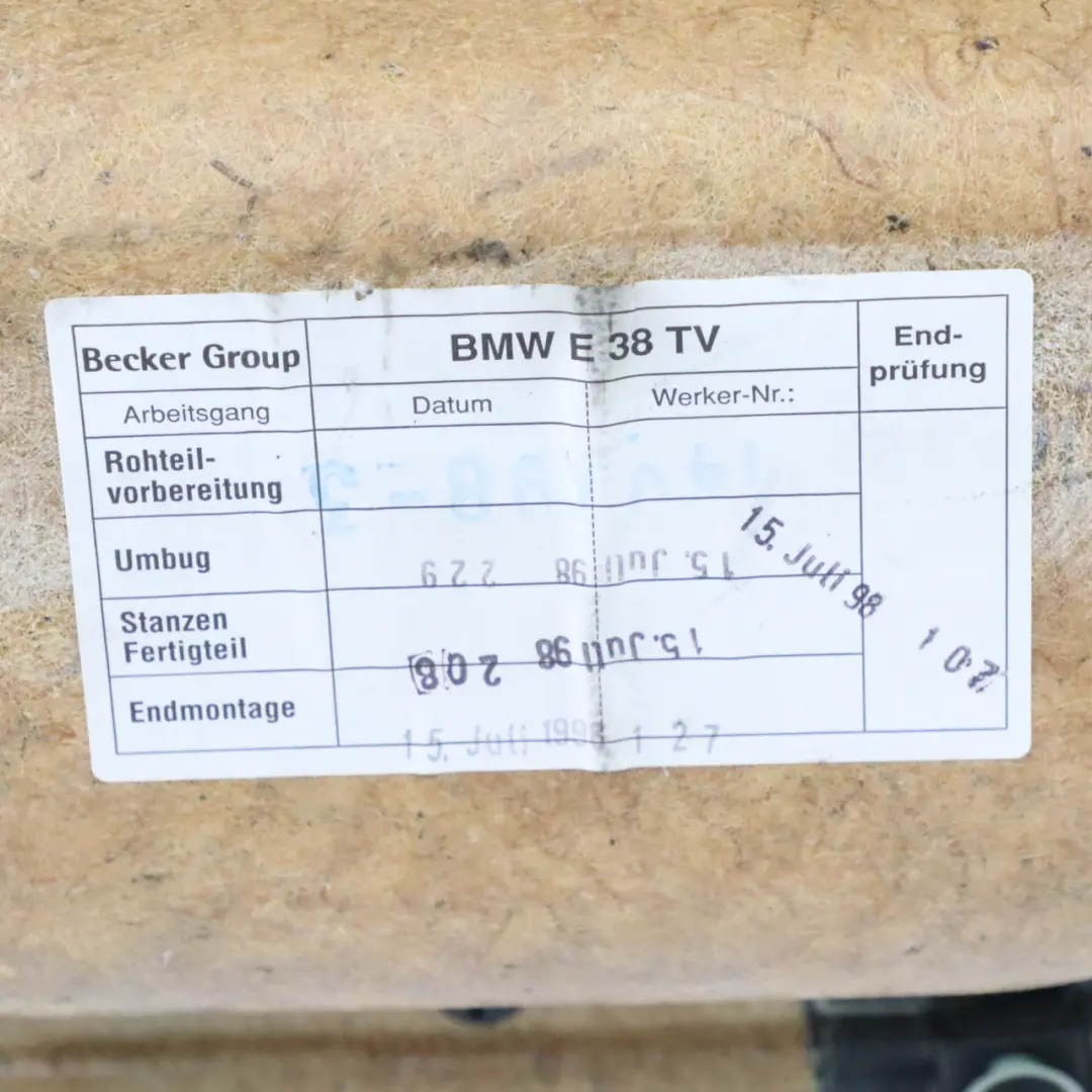 Door Card Front Left N/S Lining Panel Trim Cover Leather Black to BMW E38 with Part number 8227025 BMW E38 Door Card Front Left N/S Lining Panel Trim Cover Leather Black - SKU rhd-8227025 - Part number 8227025