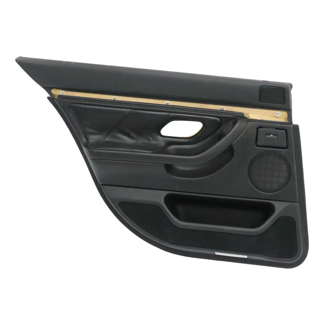 Tarjeta de Puerta Trasera Izquierda Forro Panel Tapa Cuero Negro para BMW E38 con número de pieza 8227157 BMW E38 Tarjeta de Puerta Trasera Izquierda Forro Panel Tapa Cuero Negro - SKU 8227157 - Número de pieza 8227157