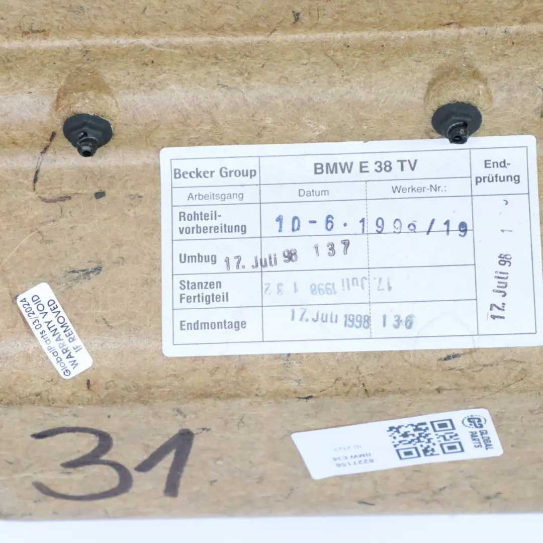 Carte de Porte Arrière Droite Doublure Panneau Habillage Cuir Noir pour BMW E38 à propos du numéro de pièce 8227158 BMW E38 Carte de Porte Arrière Droite Doublure Panneau Habillage Cuir Noir - SKU 8227158 - Numéro de pièce 8227158