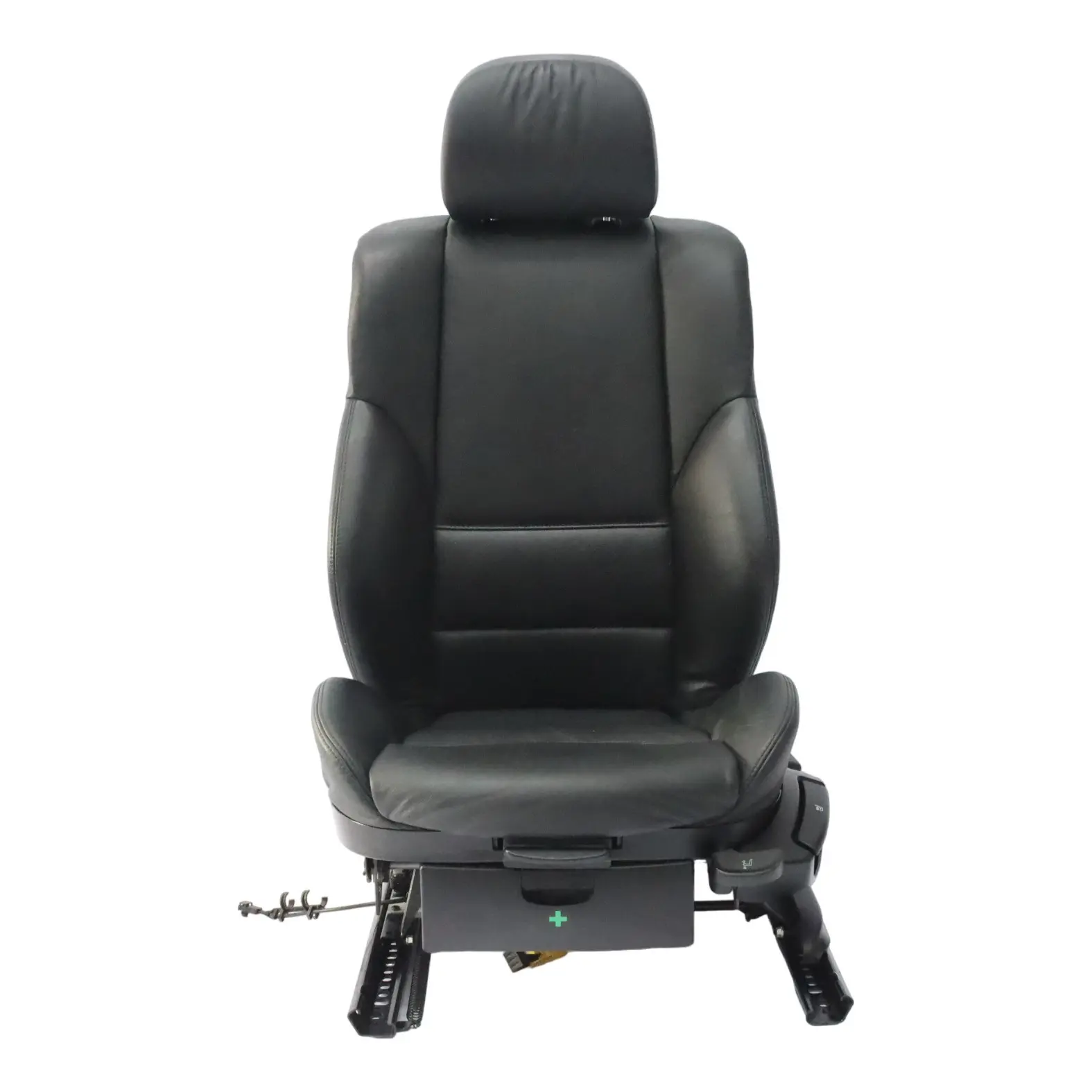 Seat BMW E46 Front Left N/S Black Leather Montana Schwarz 8234946