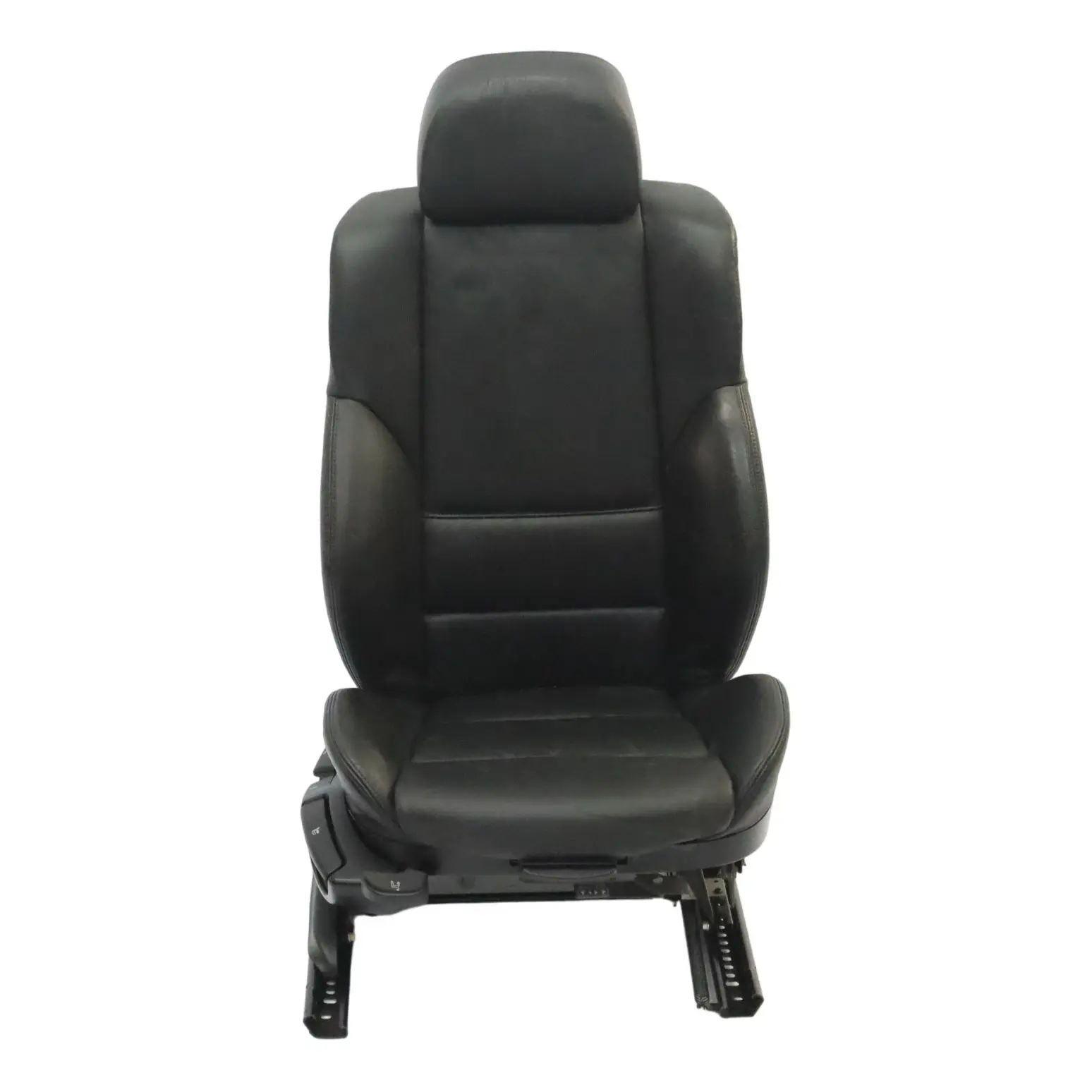 Seat BMW E46 Front Right O/S Black Leather Montana Schwarz 8234946