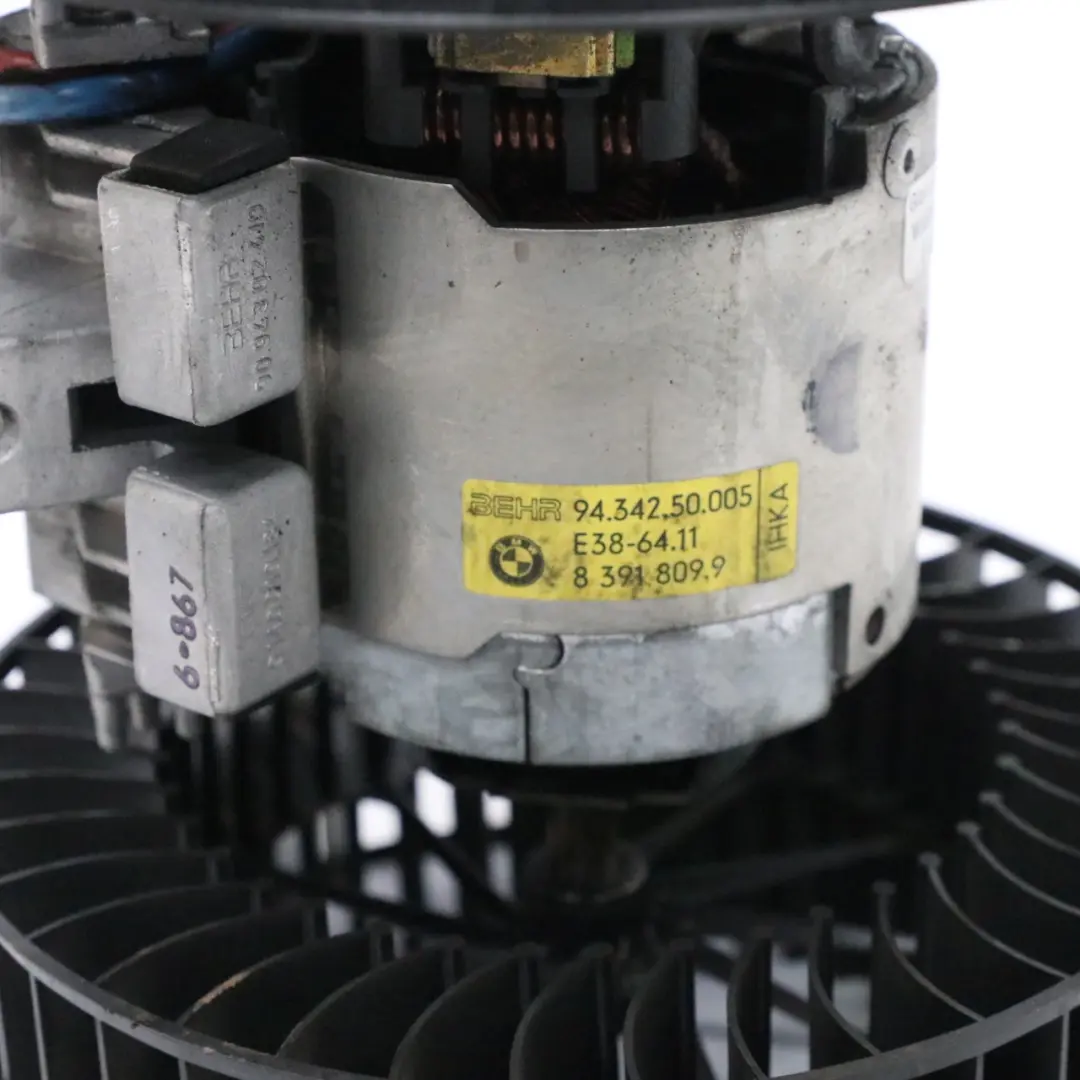 Heater Fan Blower Unit Motor A/C Heater Blower Actuator to BMW E38 with Part number 8391809 BMW E38 Heater Fan Blower Unit Motor A/C Heater Blower Actuator - SKU 8391809 - Part number 8391809