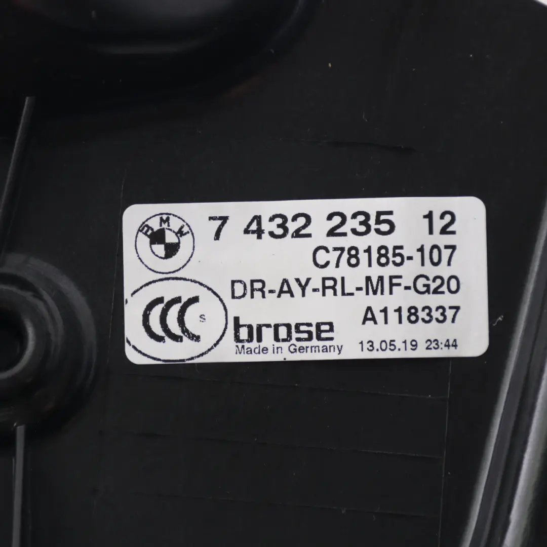 Door Carrier BMW G20 G21 Rear Left N/S Window Lifter Mechanism to with Part number 8498855 Door Carrier BMW G20 G21 Rear Left N/S Window Lifter Mechanism - SKU 8498855 - Part number 8498855