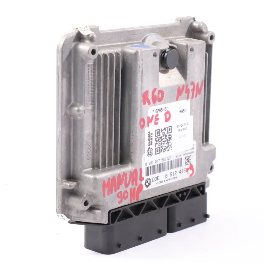 N47N 90HP Module de contrôle moteur diesel ECU DDE Manuel pour Mini One D R60 à propos du numéro de pièce 8512415 Mini One D R60 N47N 90HP Module de contrôle moteur diesel ECU DDE Manuel - SKU 8512415-9 - Numéro de pièce 8512415