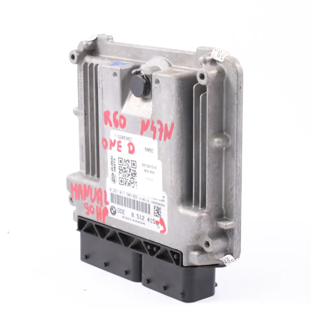 N47N 90HP Module de contrôle moteur diesel ECU DDE Manuel pour Mini One D R60 à propos du numéro de pièce 8512415 Mini One D R60 N47N 90HP Module de contrôle moteur diesel ECU DDE Manuel - SKU 8512415-9 - Numéro de pièce 8512415