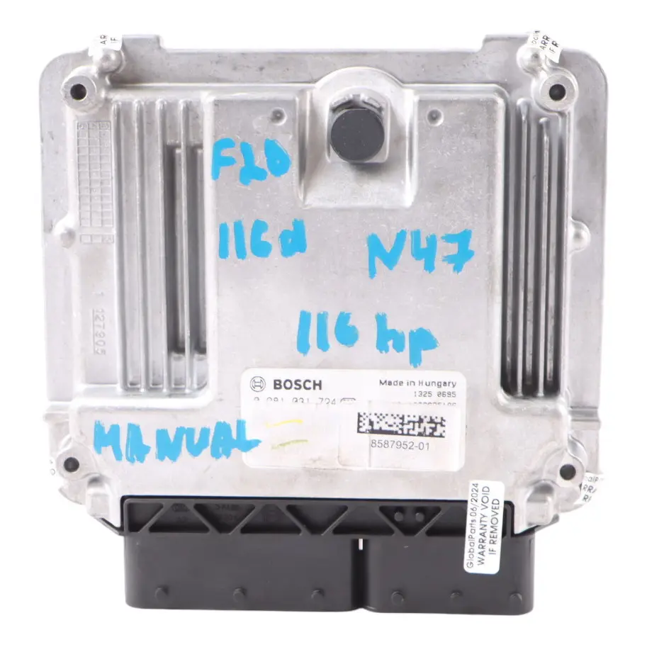 116HP B37 Diesel Engine ECU Unit DDE Manual to BMW F20 F21 LCI 116d with Part number 8587952 BMW F20 F21 LCI 116d 116HP B37 Diesel Engine ECU Unit DDE Manual - SKU 8587952-4 - Part number 8587952