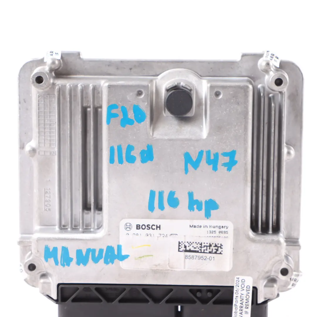BMW F20 F21 LCI 116d 116HP B37 Diesel Engine ECU Unit DDE Manual - SKU 8587952-4 - Part number 8587952