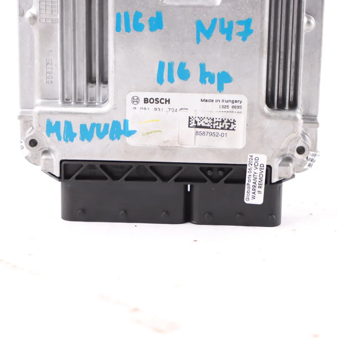 BMW F20 F21 LCI 116d 116HP B37 Diesel Engine ECU Unit DDE Manual - SKU 8587952-4 - Part number 8587952