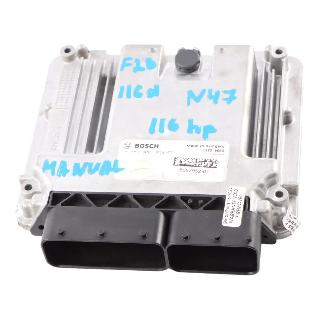 BMW F20 F21 LCI 116d 116HP B37 Diesel Engine ECU Unit DDE Manual - SKU 8587952-4 - Part number 8587952