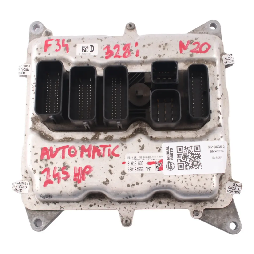 BMW F31 F34 328i N20 245HP Engine Control Unit Module ECU DME Automatic - SKU 8610635-2 - Part number 8610635