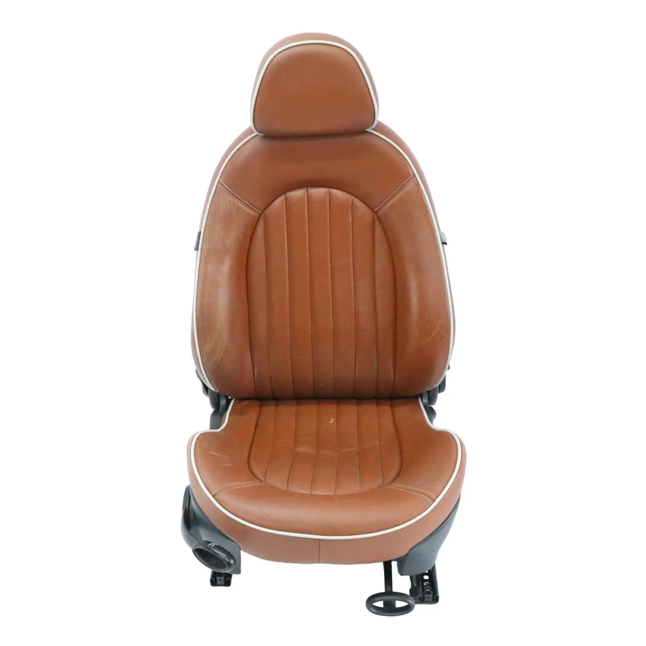 Mini R52 Cabrio Vorne Rechts Sitz Leder Seitenstreifen Malz Braun 9128205
