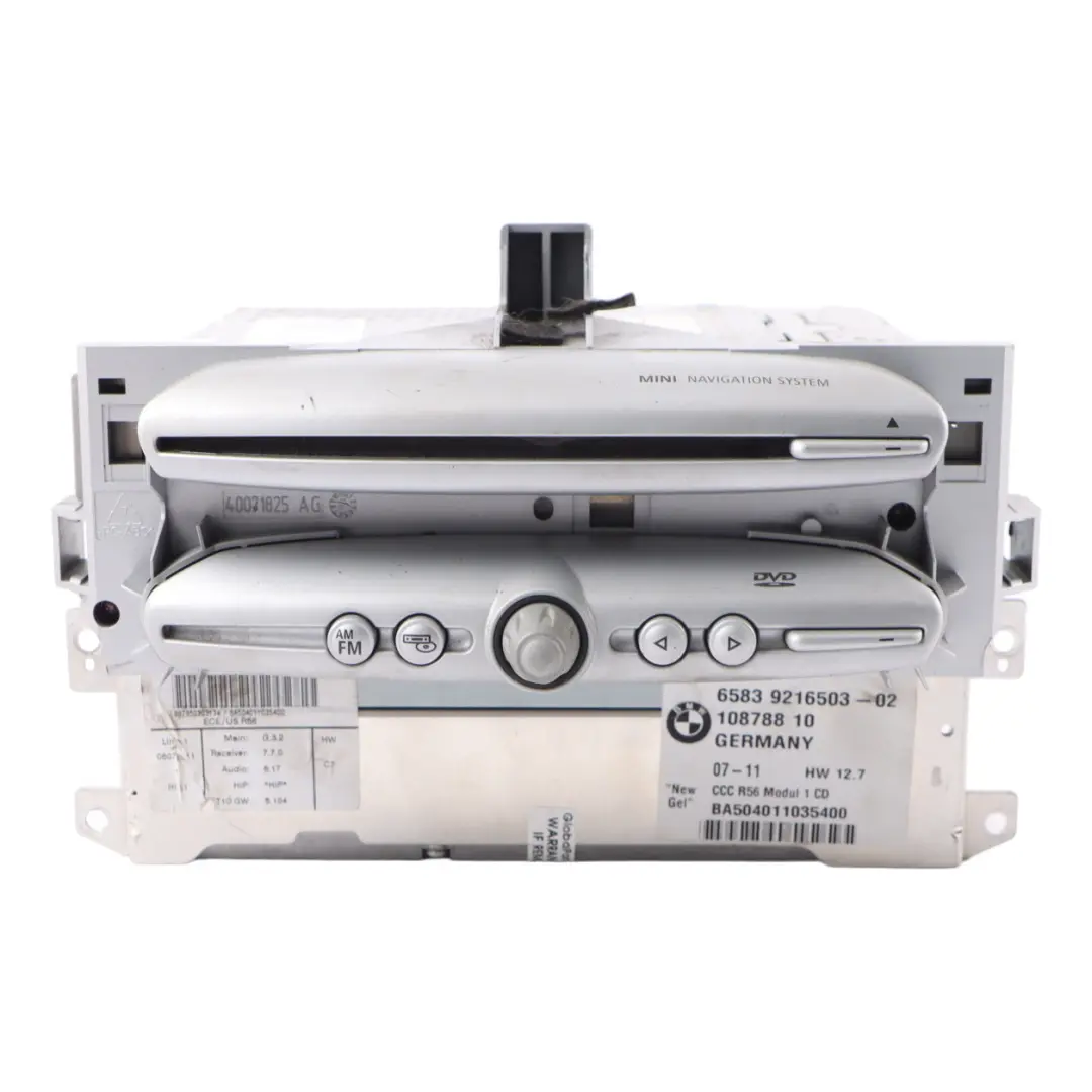 Radio Sat Nav Navigation System Head Unit to Mini R55 R56 R57 with Part number 9216503 Mini R55 R56 R57 Radio Sat Nav Navigation System Head Unit - SKU 9216503 - Part number 9216503