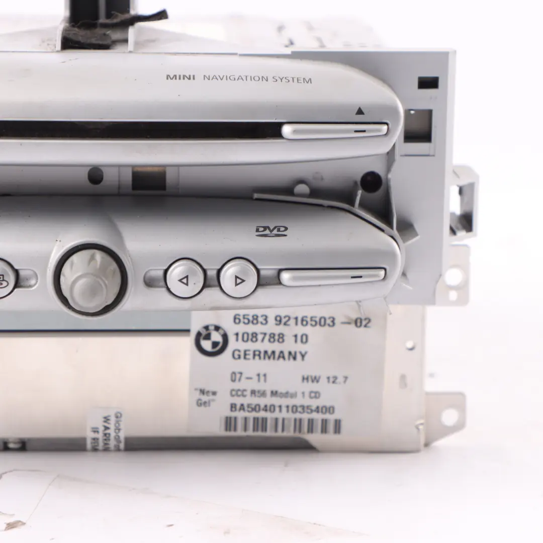 Radio Sat Nav Navigation System Head Unit to Mini R55 R56 R57 with Part number 9216503 Mini R55 R56 R57 Radio Sat Nav Navigation System Head Unit - SKU 9216503 - Part number 9216503