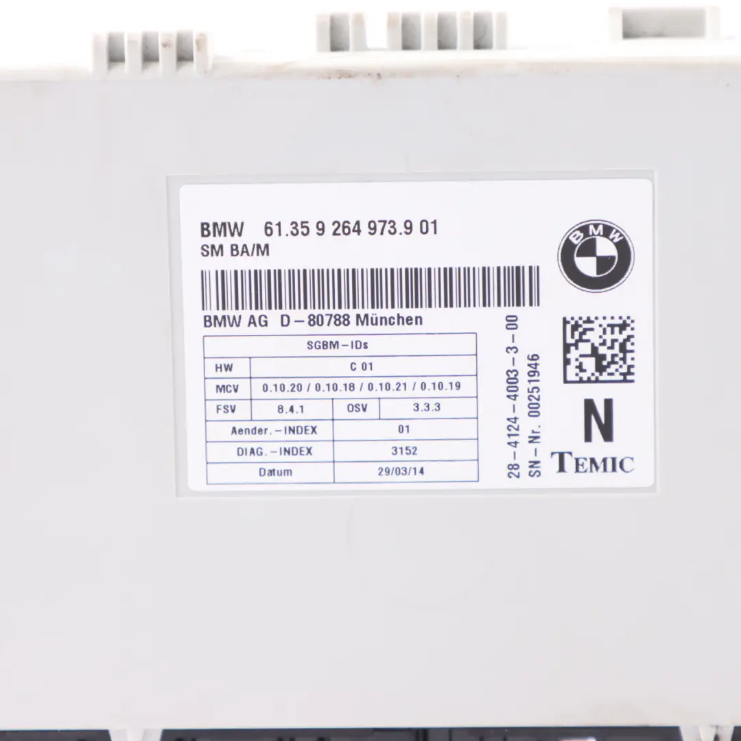 Seat module BMW X5 E70 Seat Control Unit Module ECU - SKU 9264973 - Part number 9264973