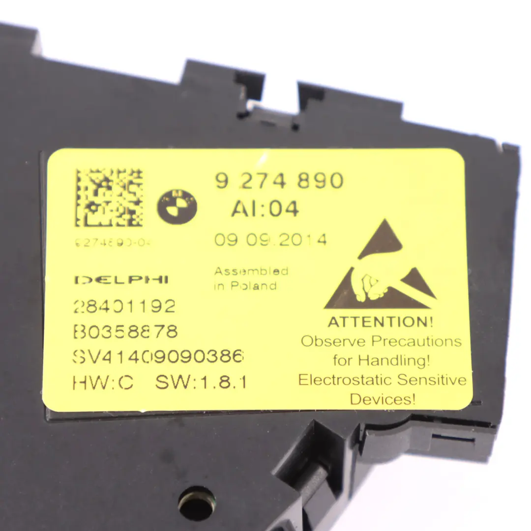 BMW F01 Przełącznik Regulacji Przedniego Fotela Prawy Czarny - SKU 9274890 - Numer Części 9274890