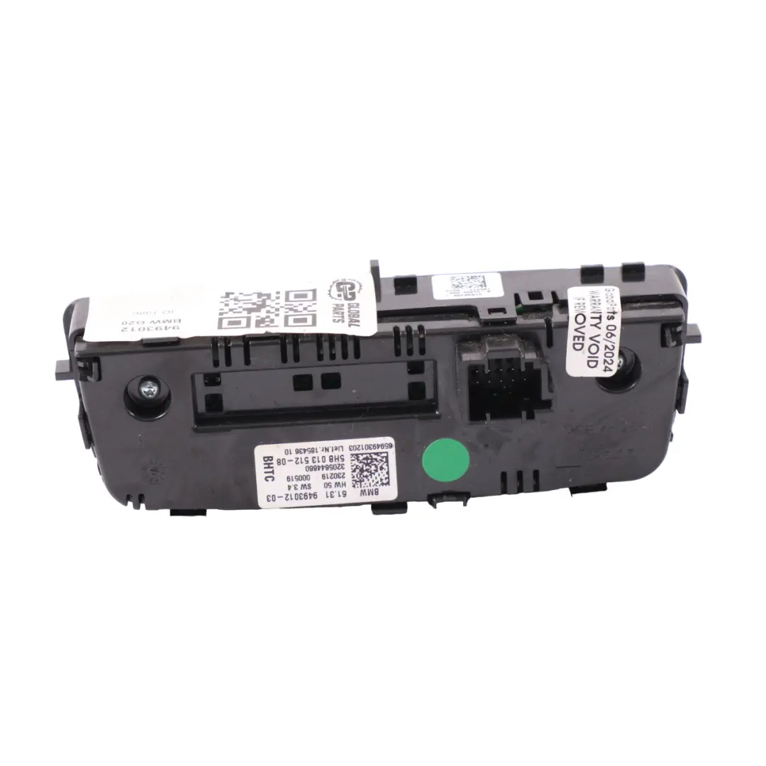 AC Panel BMW G20 G21 Consola Trasera Interruptor de Aire Acondicionado - SKU 9493012 - Número de pieza 9493012