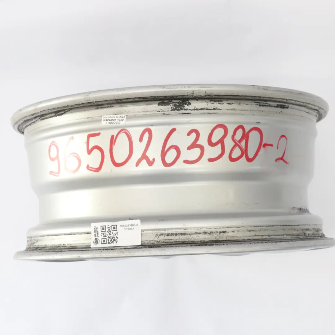  Citroen C3 C4 Jante Alu Argent 16" ET:26 6,5J - SKU 9650263980-2 - Numéro de pièce 9650263980