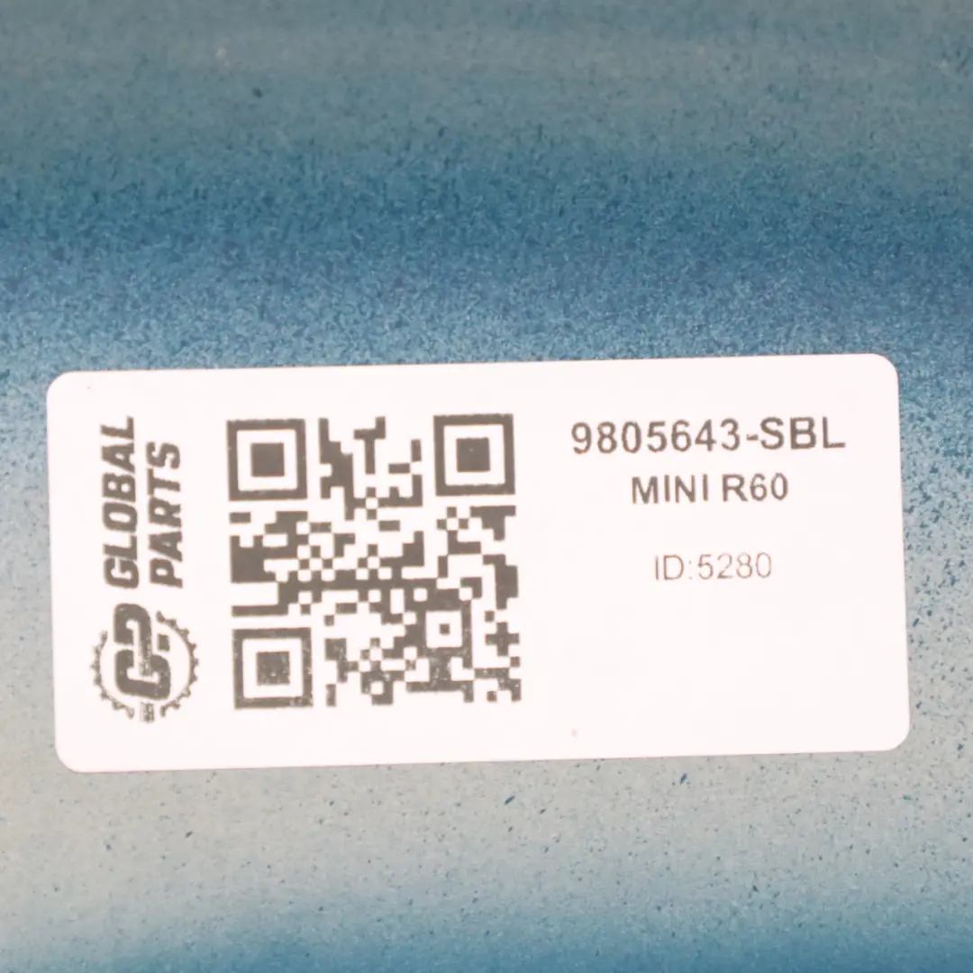 Panneau latéral Aile avant gauche Surf Blue - B18 pour Mini R60 R61 à propos du numéro de pièce 9805643 Mini R60 R61 Panneau latéral Aile avant gauche Surf Blue - B18 - SKU 9805643-SBL - Numéro de pièce 9805643