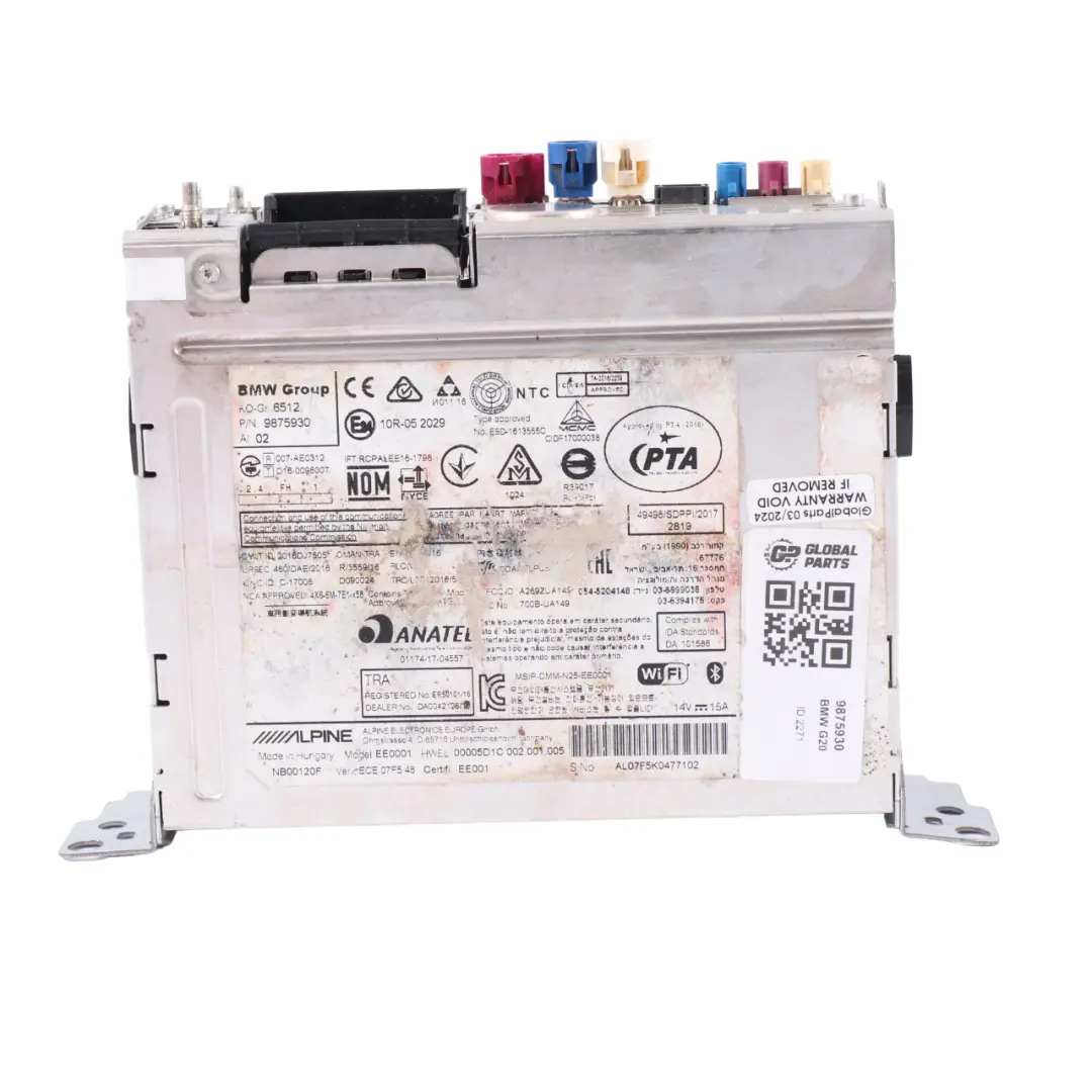 Unité de tête Navigation Module de contrôle du lecteur audio pour BMW G20 à propos du numéro de pièce 9875930 BMW G20 Unité de tête Navigation Module de contrôle du lecteur audio - SKU 9875930 - Numéro de pièce 9875930