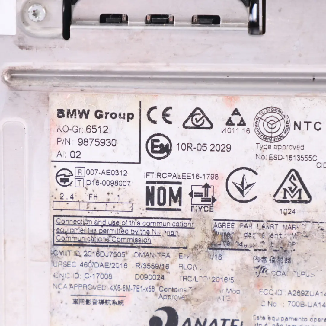 Unité de tête Navigation Module de contrôle du lecteur audio pour BMW G20 à propos du numéro de pièce 9875930 BMW G20 Unité de tête Navigation Module de contrôle du lecteur audio - SKU 9875930 - Numéro de pièce 9875930