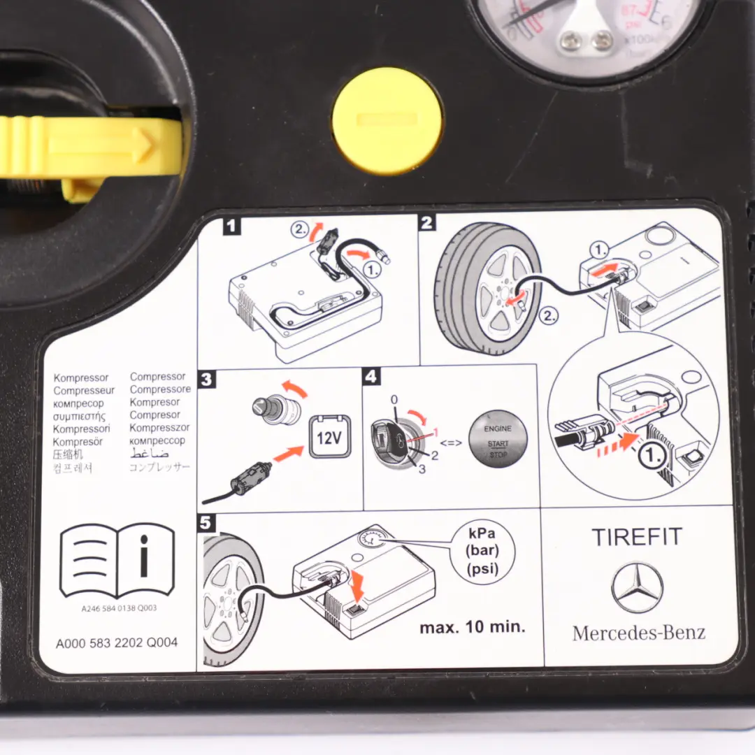 Compresor aire para neumáticos Mercedes W169 W204 W207 W246 inflado  - SKU A0005832202-1 - Número de pieza A0005832202