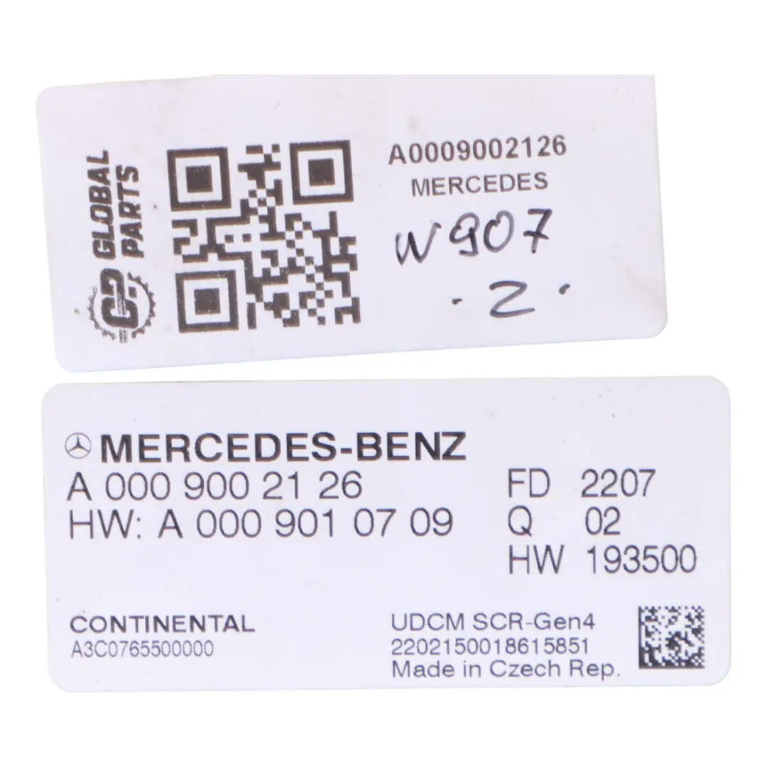 Modulo AdBlue SCR Mercedes W907 W910 W447 Pulizia gas di scarico per con numero di parte A0009002126 Modulo AdBlue SCR Mercedes W907 W910 W447 Pulizia gas di scarico - SKU A0009002126 - Numero di parte A0009002126