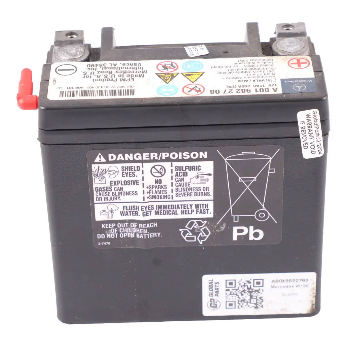 Mercedes ML W166 C216 W221 Zusatz batterie Generator A0019822708