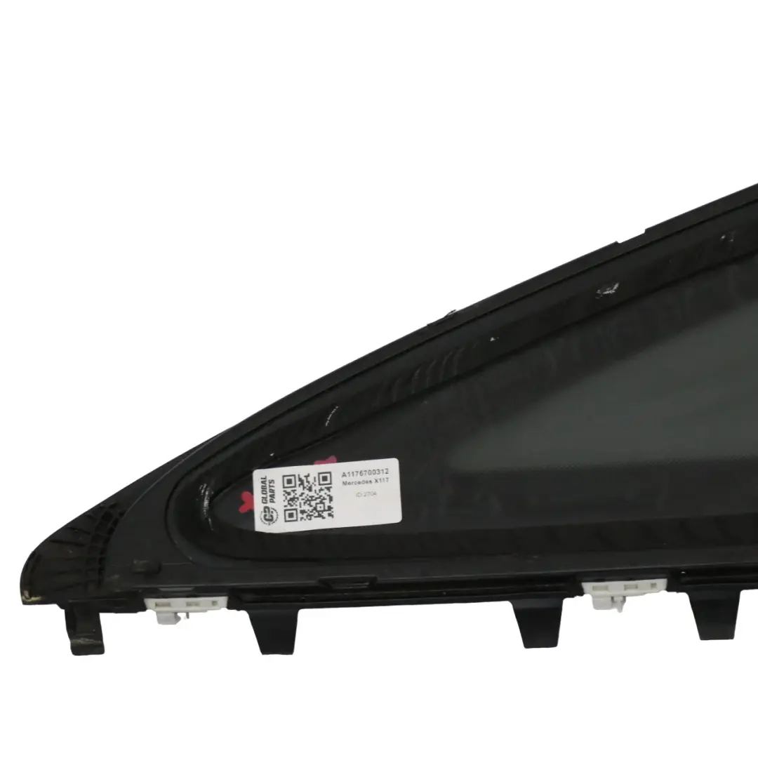 Vetro laterale posteriore sinistro quarto nero per Mercedes X117 con numero di parte A1176700312 Mercedes X117 Vetro laterale posteriore sinistro quarto nero - SKU A1176700312 - Numero di parte A1176700312