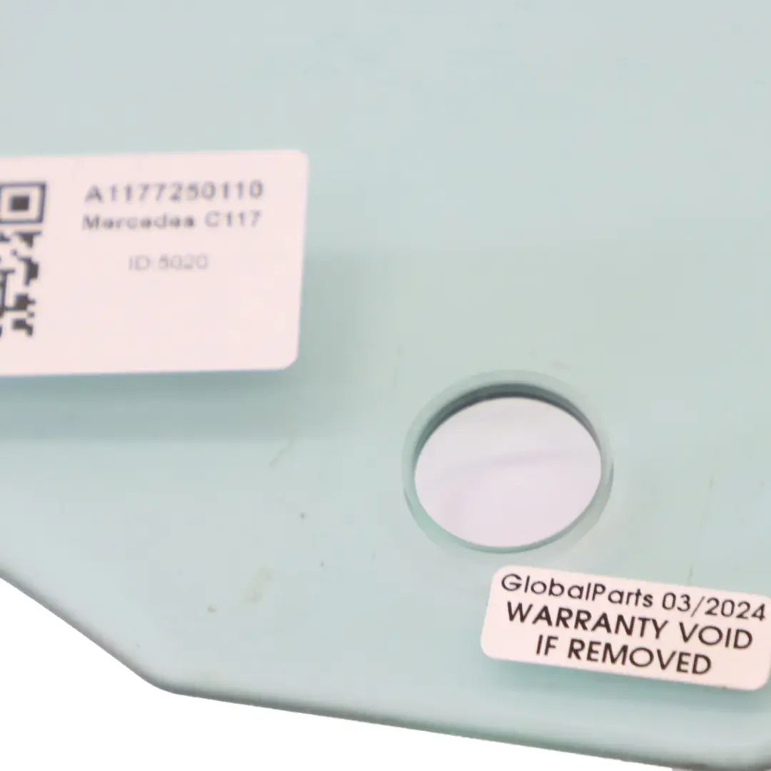 Cristal Puerta Delantera Izquierda AS2 Verde para Mercedes CLA C117 con número de pieza A1177250110 Mercedes CLA C117 Cristal Puerta Delantera Izquierda AS2 Verde - SKU A1177250110 - Número de pieza A1177250110