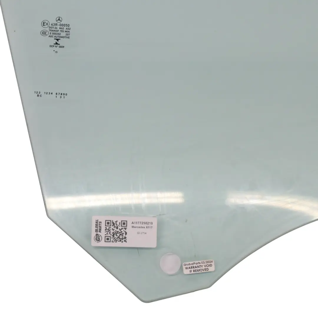 Vitres de porte avant droite Glazing AS2 pour Mercedes CLA C117 à propos du numéro de pièce A1177250210 Mercedes CLA C117 Vitres de porte avant droite Glazing AS2 - SKU A1177250210 - Numéro de pièce A1177250210