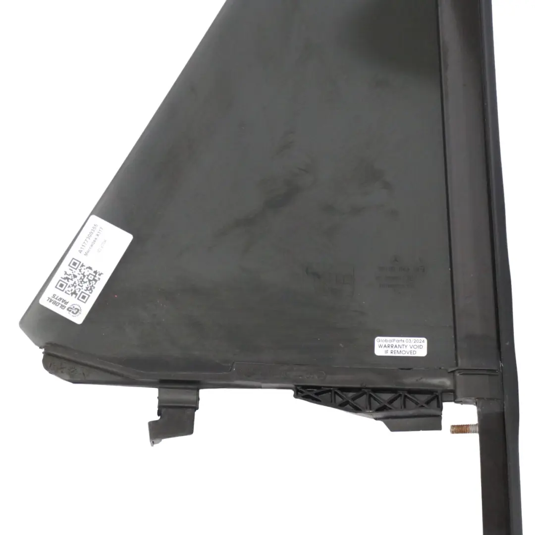 Cuarto cristal puerta trasera izquierda Ventana para Mercedes CLA X117 con número de pieza A1177300355 Mercedes CLA X117 Cuarto cristal puerta trasera izquierda Ventana - SKU A1177300355 - Número de pieza A1177300355