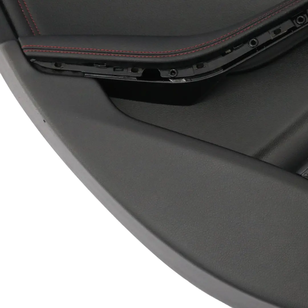 Mercedes C117 Door Card Rear Left N/S Lining Panel Leather Black Red Threads - SKU A1177300362 - Part number A1177300362