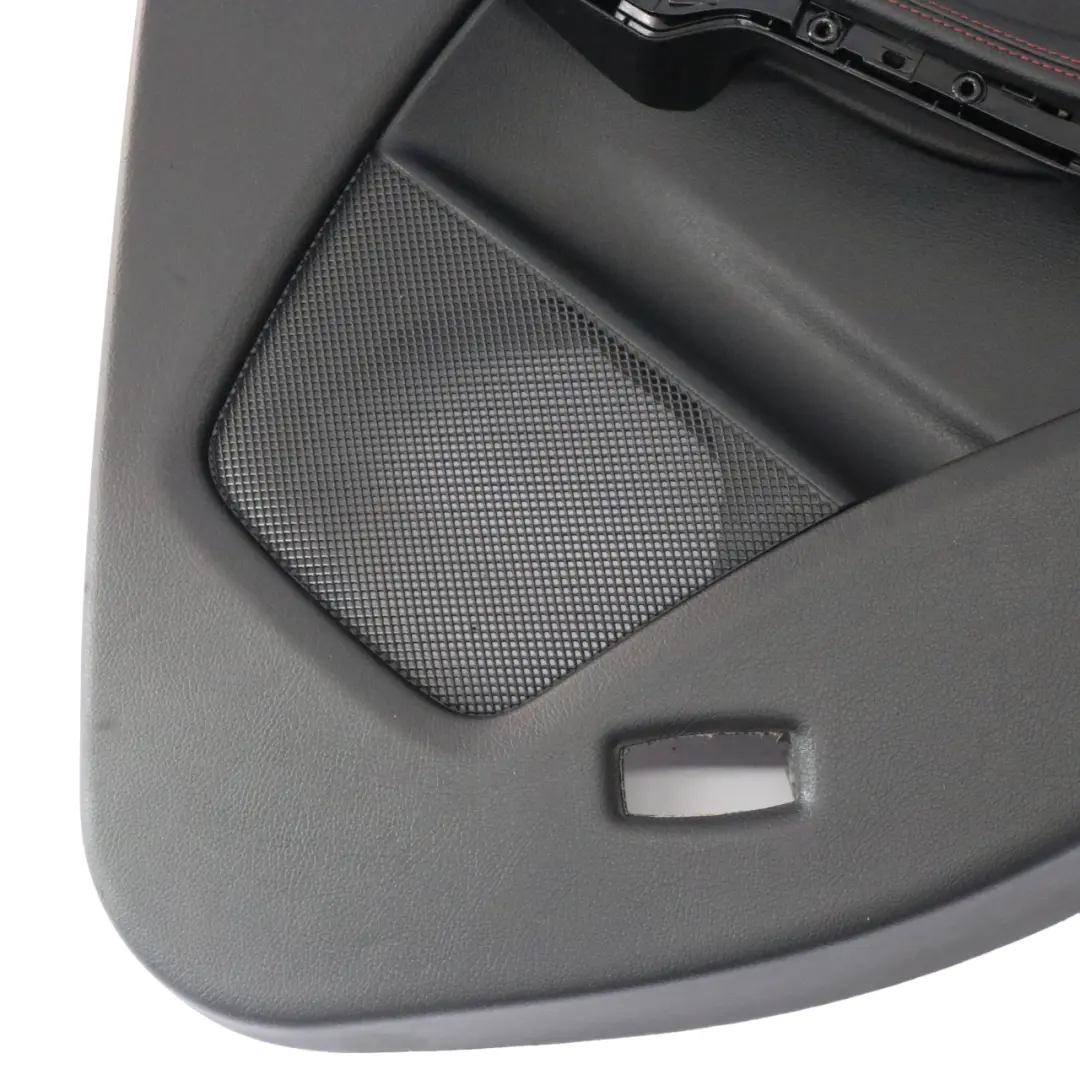 Tür karte hinten rechts Verkleidung Panel Leder Schwarz Rot Fäden für Mercedes C117 mit Teilenummer A1177300462 Mercedes C117 Tür karte hinten rechts Verkleidung Panel Leder Schwarz Rot Fäden - SKU A1177300462 - Teilenummer A1177300462