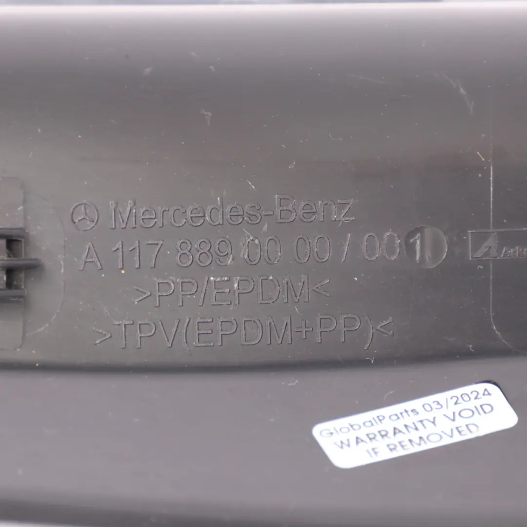 Embellecedor Guardabarros Lateral Delantero Izquierdo para Mercedes C117 con número de pieza A1178890000 Mercedes C117 Embellecedor Guardabarros Lateral Delantero Izquierdo - SKU A1178890000 - Número de pieza A1178890000