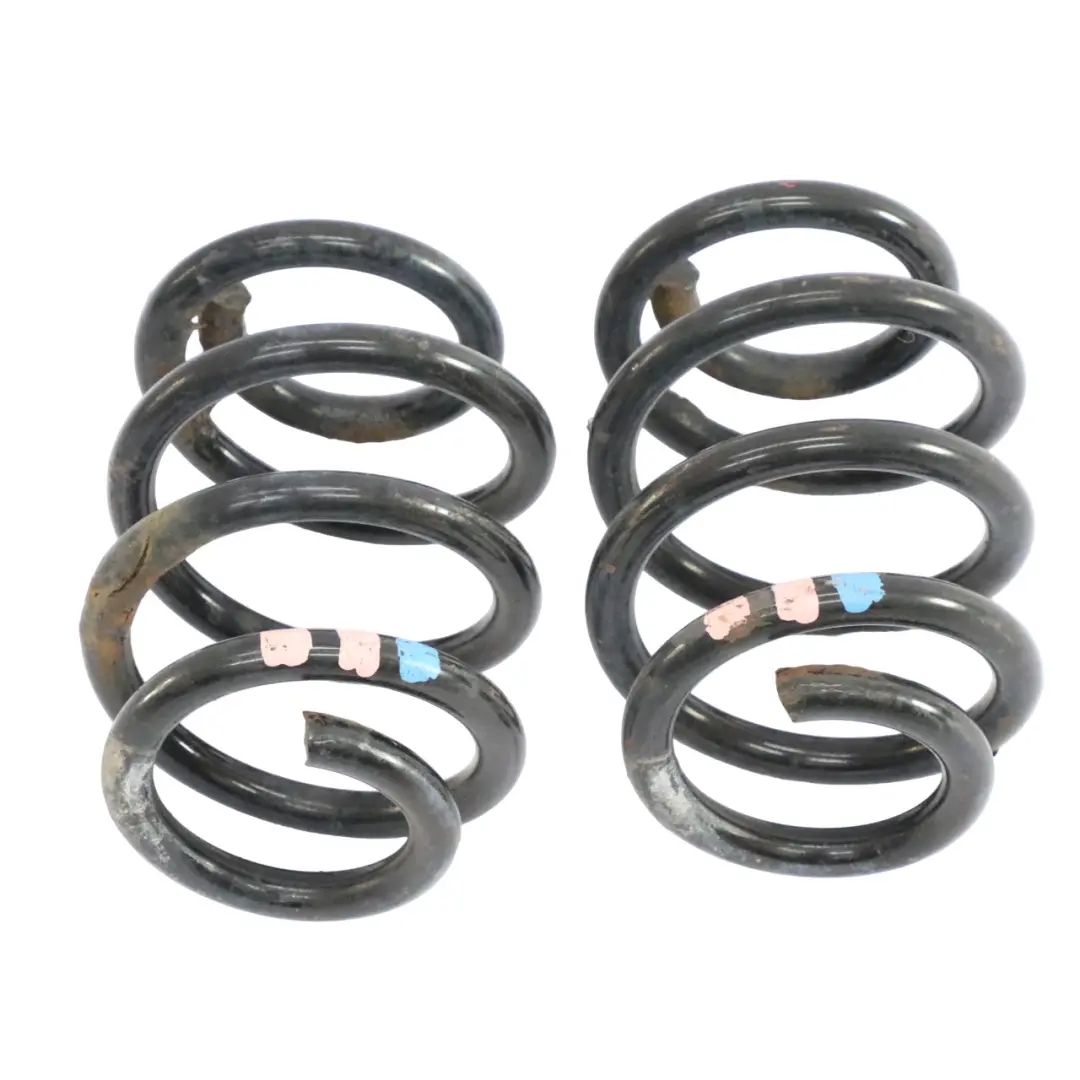 Strut Spring Left Right Set 2x Pink 1X Blue Markings to Mercedes X117 X156 Rear with Part number A1563240104 Mercedes X117 X156 Rear Strut Spring Left Right Set 2x Pink 1X Blue Markings - SKU A1563240104 - Part number A1563240104